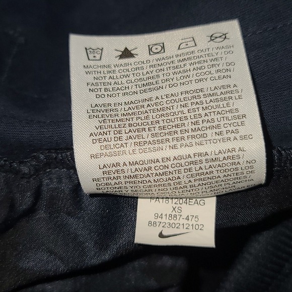 NIKE NSW Women's XS Blue Jacquard Track Pants Joggers Satin High Rise Ankle - Picture 11 of 15